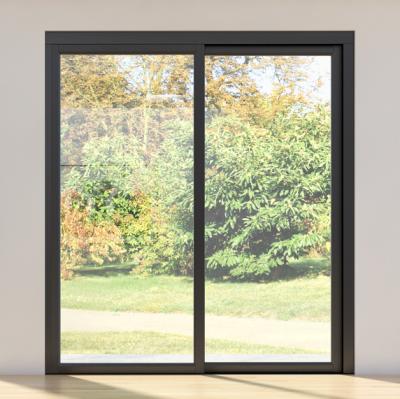 China Double glazed aluminum patio glass doors windproof exterior door lowe sliding glass plate doors for modern home for sale