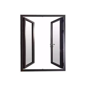 China Exterior Heat Insulation Aluminum Glass Front Entry For Home Double Steel Pane 8ft Tall French Doors French Swing Door With Security Home for sale