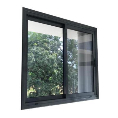 China Modern Design Magnetic Cheap Price Single Double Screen Windows Sliding Aluminum Two Track Window Sliding Glass Customized for sale