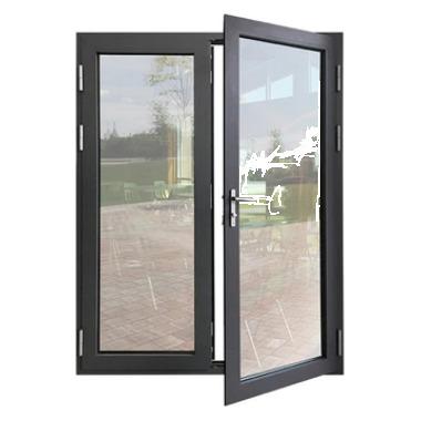 China Thermal Insulation Modern French Doors Glass Commercial Soundproof Double Glazed Steel French Modern Windows and Doors Aluminum Swing Door for sale