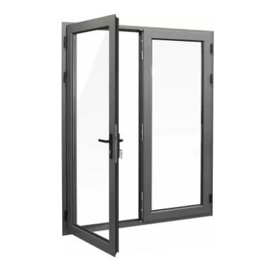 China Heat Insulation French Doors Steel Hinged Patio Door With Tempered Glass Double Glazed Aluminum Swing Doors Outdoor Home Design for sale