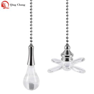 China Vintage Shape Design Vintage Crystal Fan And Bulb Designed With Brushed Nickel Pull Chain For Cafe Floor Lamp for sale