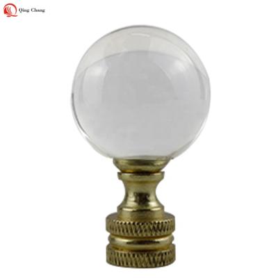 China Peculiar Clear Glass Polished With Brass Vane Lamp Finial For Top Light Fixture Bracket Decoration for sale