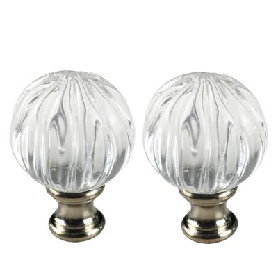 China New design factory elegant rotating stripes crystal ball for lamp finial for sale