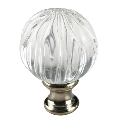 China Factory wholesale elegant rotating stripes crystal ball for lamp finial for sale