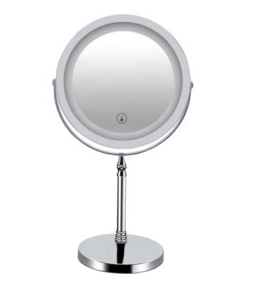 China Popular Makeup Mirror USB Touch 7-Inch LED Lighted Dimmable LED Fill Vanity Mirror With 10X Magnification Double Sided Mirror for sale