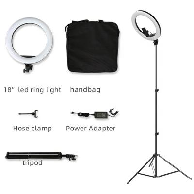 China Popular 18 Inch LED Ring Light Set With Adjustable Tripod Stand Suitable For Video Life Record Live Broadcast Game Equipment for sale