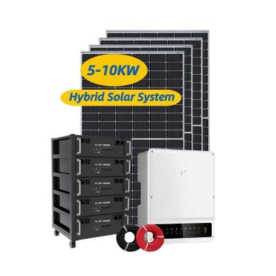 China 5kw Home Hybrid Solar Photovoltaic System 5000w PV Solar Hybrid System 5kwp 5kw PV With Batteries for sale