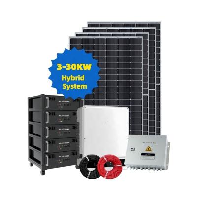 China Home Solar Power System 3kw 5kw 10kw 20kw 30kw On Grid Off Grid Solar Panel Hybrid System For Home for sale