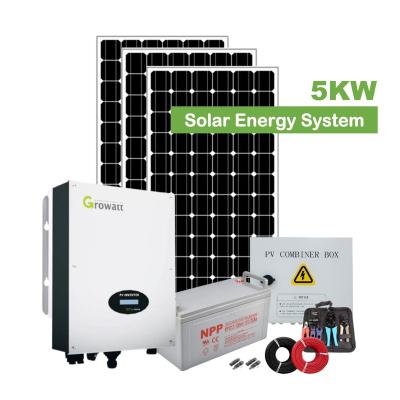 China Wholesale High Quality Home Off Grid 5kw Supplier High Efficiency Solar Power System for sale