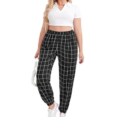 China Anti Static Style Simple Design Soft Black Plaid Women's Pants For Sports for sale