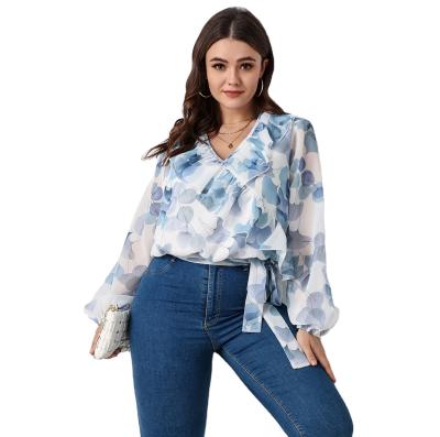 China Wholesale QUICK DRY Summer Elegant Satin Tops Plus Size V Neck Long Sleeve Women's Blouses for sale