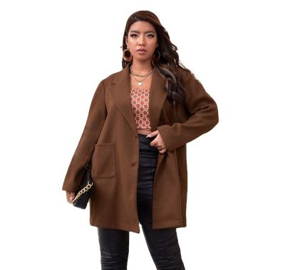 China Unique Design Fashion Brown Style Women Anti-Shrink Polyester Solid Soft Long Ditch Coat for sale