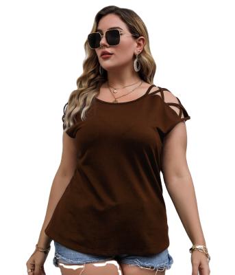 China New Design Fashion Hot Selling Sports Shorts Solid Color Women's Breathable Sleeve T-Shirts for sale