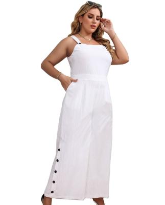 China White Formal Style Anti-pilling Long Polyester One Piece Oversized Loose Overalls For Women for sale