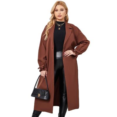 China Fashionable 100% Polyester Fiber Overcoat Ladies Ditch Winter Women Long Coat for sale