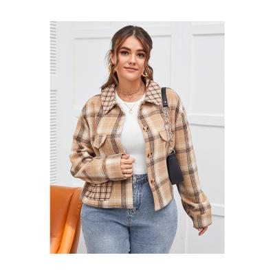 China Wholesale High Quality Thick-Sheathed Straight Jacket QUICK DRY Plush Loose Plaid Plaid Shirt Jacket for sale