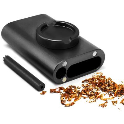 China CNC Sharp Teeth Aluminum Smoking Pipe One Hitter Creative Dugout Pipe With Herb Grinder for sale