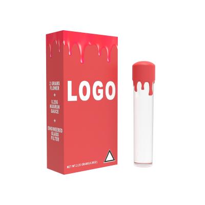 China High Quality Personal Care Acrylic Pre Roll Tube With Child Resistant Silicone Cap Wax-like Screw Lid 10 Design Label For Packwoods Available for sale