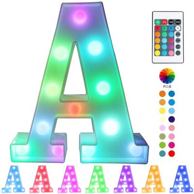 China Shops Marquee Letters Colorful LED Marquee Letter Lights With Remote Light Marquee Signs Letters With Multicolor Lights Decorations for sale