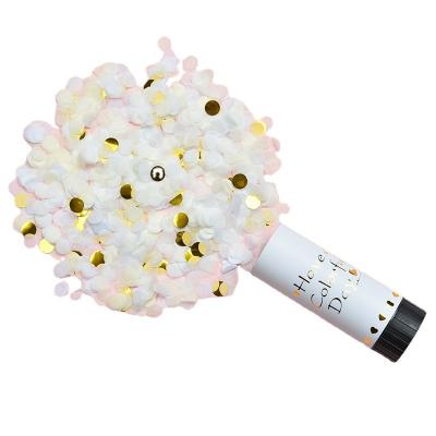 China Lovely Colorful Spring Small Confetti For Baby Shower Powder Popper Confetti Cannon Biodegradable Paper Kind Reveal for sale