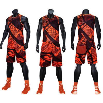 China Hot-Wholesale Antibacterial Jerkey Basketball Set Training Men Basketball Team Training Vest Custom Basketball Empty Breathable Wear for sale