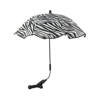 China Tropical Luxury UV Summer Clip Baby Silver Coating Umbrella With Universal Strap for sale