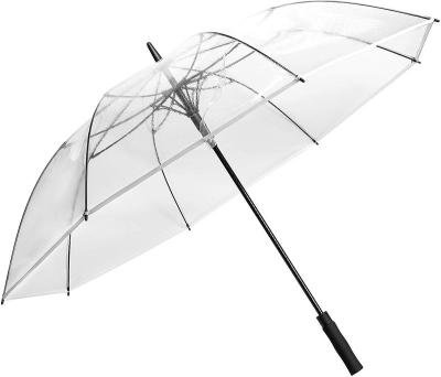 China All In 1 New Design 2020 30 Inch Large Fiberglass Ribs Clear Transparent Automatic Open Golf Umbrella For Promotion for sale