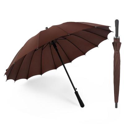 China All in 1 big size 16rib auto open soft upright umbrella with rubber handle for promotion for sale