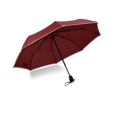 China All In 1 Red Storm Folding Umbrella For Women With Reflective Straps for sale