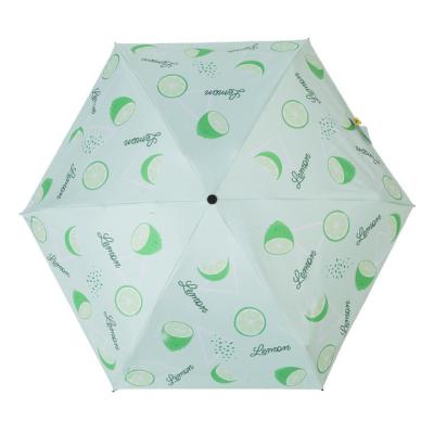 China 5 Folds UV Umbrella Mini Pocket 5 Folds Light Fruit Copy Against Lady Capsule Umbrella With EVA Zipper Case for sale