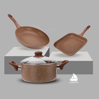 China Sustainable granite cooking pots sets nonstick cookware kitchen pots and pans sets nonstick non stick cookware set for sale