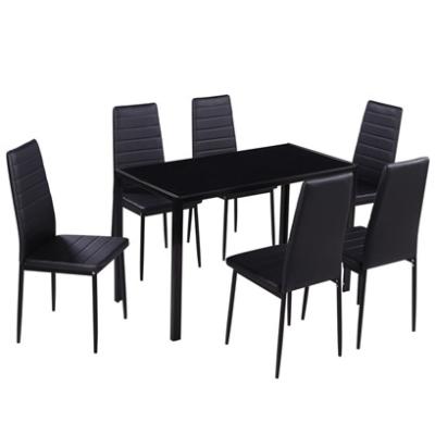 China Modern Dining Set Dining Table and Chairs New Design Dining Room Furniture Wholesale Dining Room Furniture Center Table Glass Top Design for sale