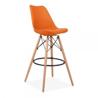 China modern bar stools kitchen counter height plastic orange for sale