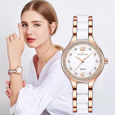 China Ceramic Women Ladies Watch Quartz Watch Simple Waterproof Diamond Watch for sale