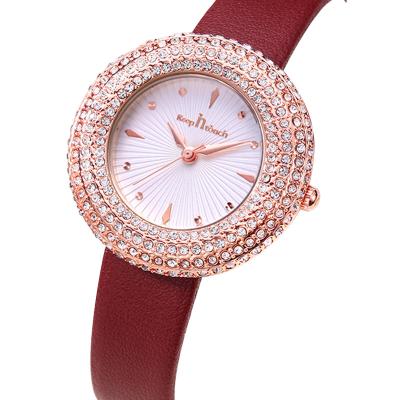 China Women Fashion Contract Diamond-Studded Waterproof Ladies Watch for sale