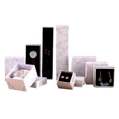 China Recyclable Custom Luxury Cardboard Earrings Ring Necklace Paper Logo Cheap Marble Jewelry Packaging Box for sale