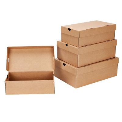 China Recyclable Wholesale Multipurpose Large Small Size Kraft Medium Corrugated Paper Shoe Boxes Packaging for sale