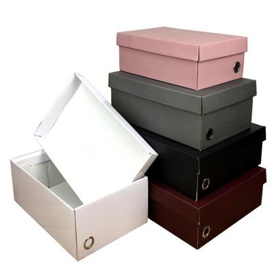 China Recyclable Colorful Paper Corrugated Packaging Shoe Box Customized Size For Clothing Shoe Shipping for sale