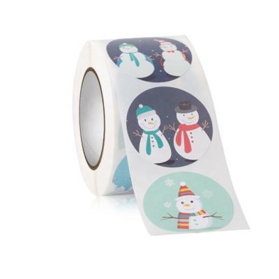 China Wholesale New Candle Christmas Gift Sticker Decoration Cartoon Sticker Packaging Sealing Roll for sale