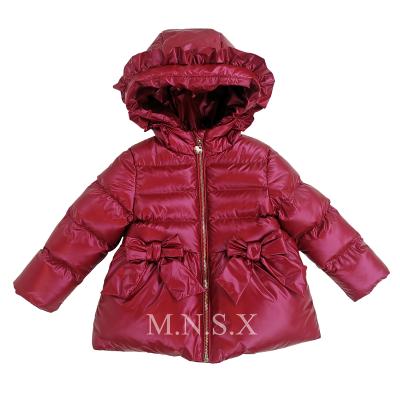 China M.N.S.X OEM Custom Fancy Fashion Winter Babies Casual Bowknot Padded Jacket Stripper Shiny Dress Cute Winter Coat For Girls for sale