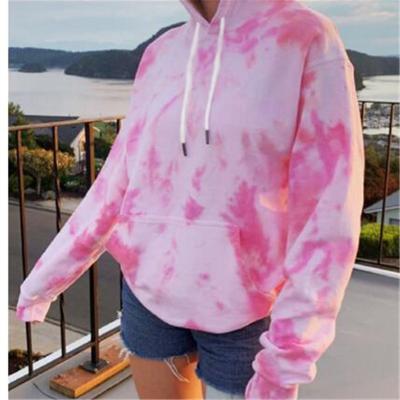 China High Quality Windproof Tie Dye Hoodie Long Sleeve Cotton Tie Dye Hoodie Set Woman Tie Dye Hoodie for sale