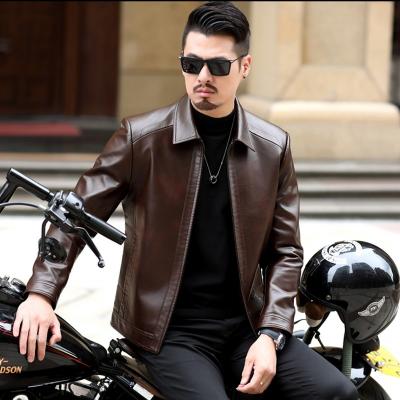 China New Waterproof Mens Biker Motorcycle Jacket Men Black Sheep Slim Fit Leather Jackets For Men for sale