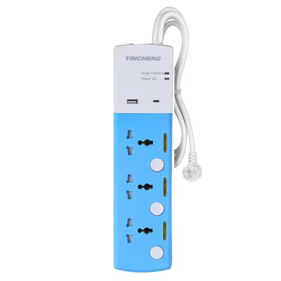 Китай Portable Universal PP YINCHENG Power Strip 3 4 5 6 USB Outlet TYPE C Extension Socket Power Strip продается