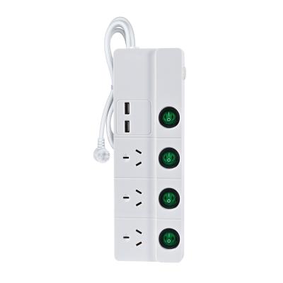 Китай Residential / General Purpose SAA AUS 3 Way Sockets Increase Protection 2.4a 3.4a Usb Charger Power Strip продается