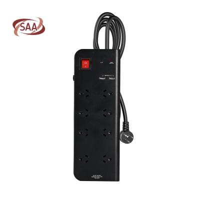 China Residential / General Purpose SAA Approved Australia Power Band 8 Outlets and 2USB Ports for sale