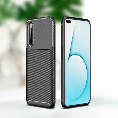 China Single Carbon Fiber Rugged Case Cover Silicone TPU Bumper Cases For OPPO Realme X50 for sale