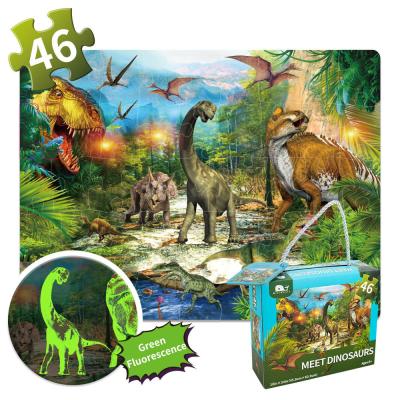 China Unisex Andere educatieve speelgoed Dinosaurus Noctilucent Floor Puzzle voor kleuterschool Te koop