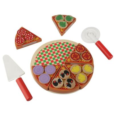 China Piza de madera de haya de madera alimentos juguetes de bricolaje juego de juguetes de cocina para niños juegos de rol unisex en venta