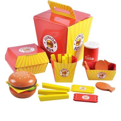 China Simulation Fast Food Set Hamburger Fries Toy for Kids Unisex Plastic Birthday Present for sale